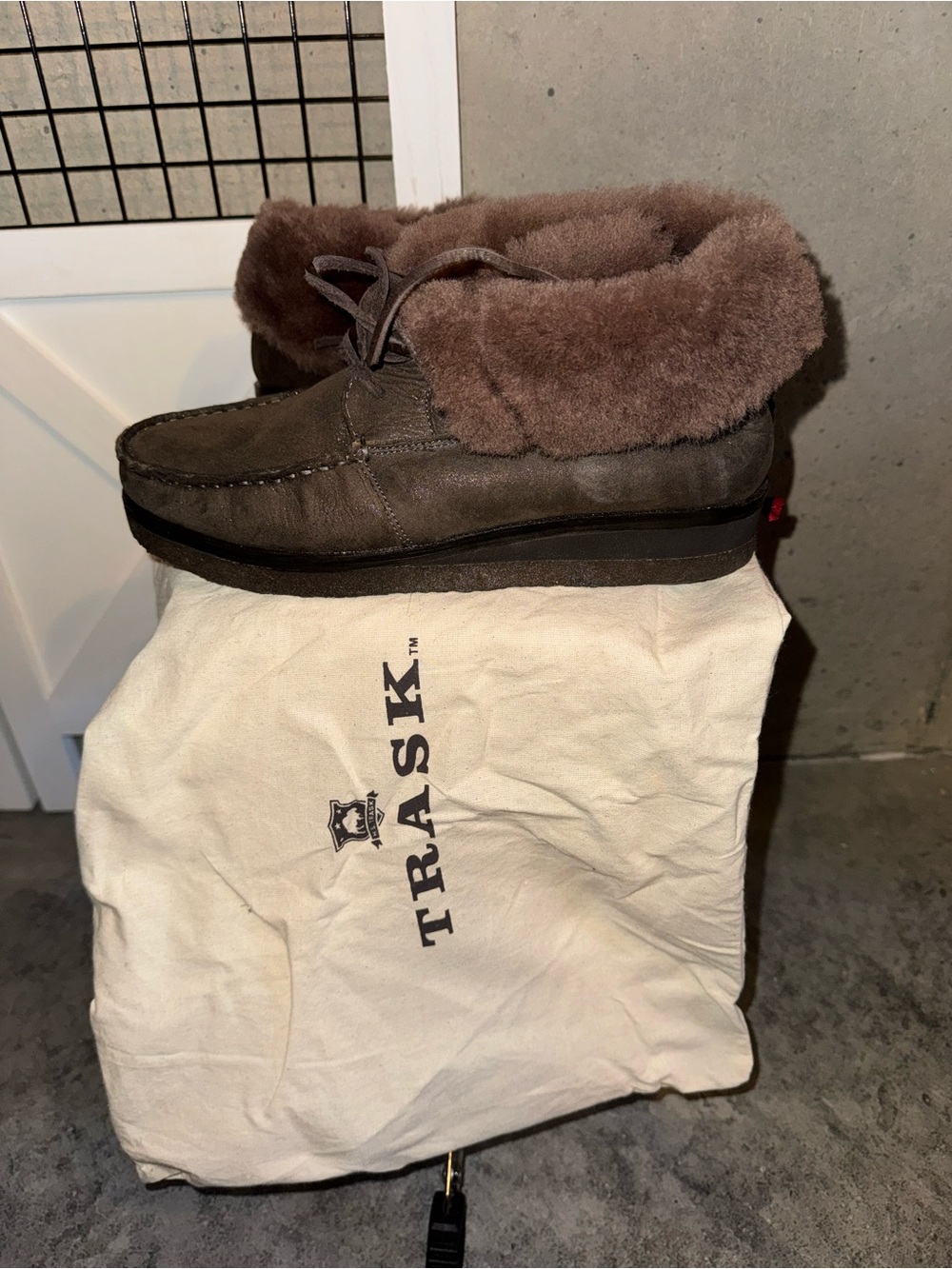 Trask NWT Shannon Shearling Leather Lace Up Bootie